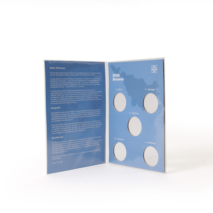 Tarjeta para moneda Conmemorativa alemana de 2 Euros 2025 (Klimahaus Bremerhaven)