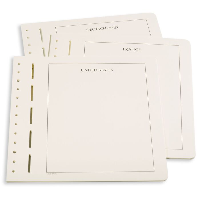 Leuchtturm hojas en blanco con el nombre del país